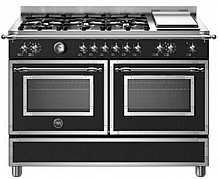 תנור חשמלי כפול וכיריים גז בעיצוב קלאסי Bertazzoni HER120 6G 2E NE T תנור חשמלי כפול וכיריים גז בעיצוב קלאסי Bertazzoni HER120 6G 2E NE T